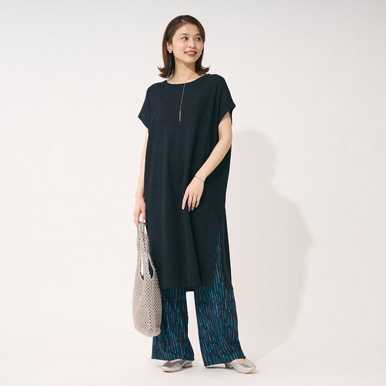 ケユカ公式 ニットチュニックプリントパンツセット