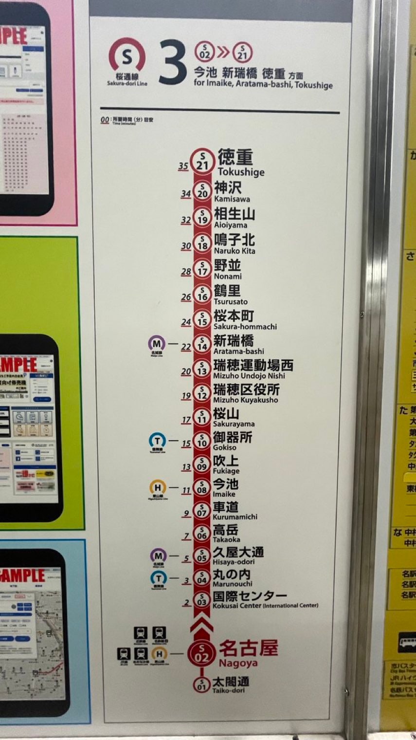 桜通線の路線図