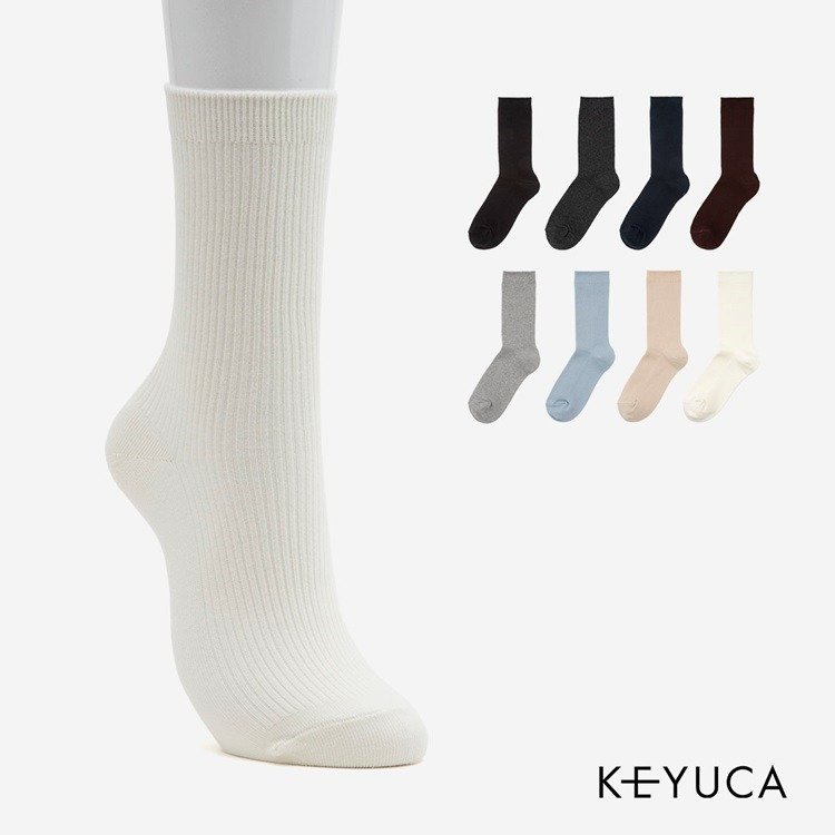 ケユカ公式　R 2×1リブクルー|ソックス|靴下