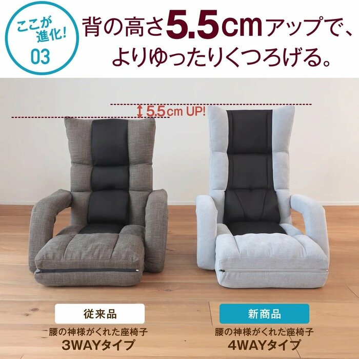 従来より5.5cm高さが増しました