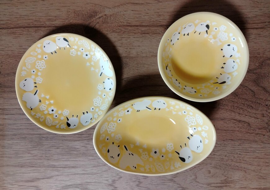筆者撮影（セリア、プレートM シマエナガ・ボウル シマエナガ・オーバルボウル シマエナガ）