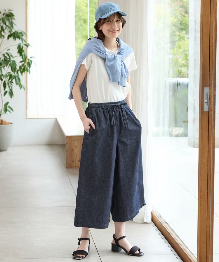 出所：ハニーズ公式　デニムガウチョパンツ