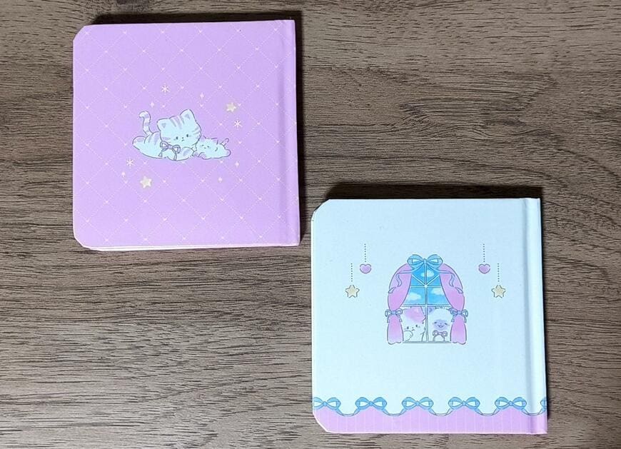 筆者撮影（キャンドゥ、ハードカバーノート 96P 方眼 ふわふわ猫柄）