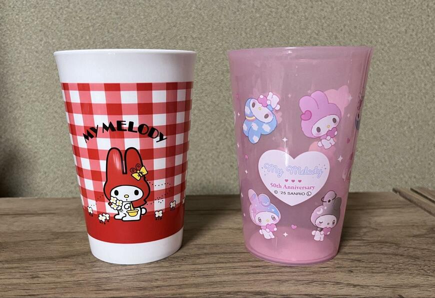 ダイソー、タンブラー MM 50周年 赤 マイメロディ・タンブラー MM 50周年 ガーリーポップ
