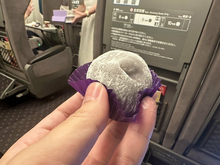 停車中の新幹線内で渡されたもの