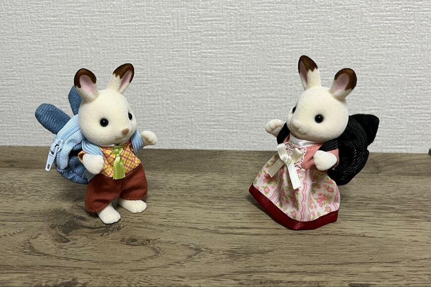 セリア、ぬいぐるみ小物 アニマルリュック デニム商品使用例画像