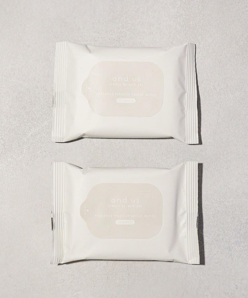 3COINS、 《ひんやり成分配合》メイクそのまま汗拭きシート／and us商品画像