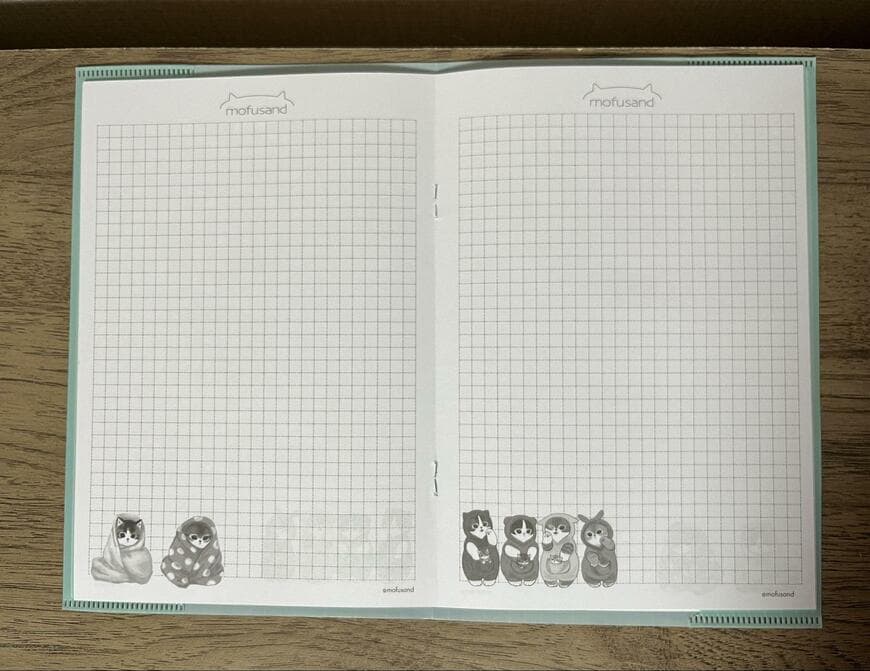 セリア、mofusand A5カバー付きノート画像