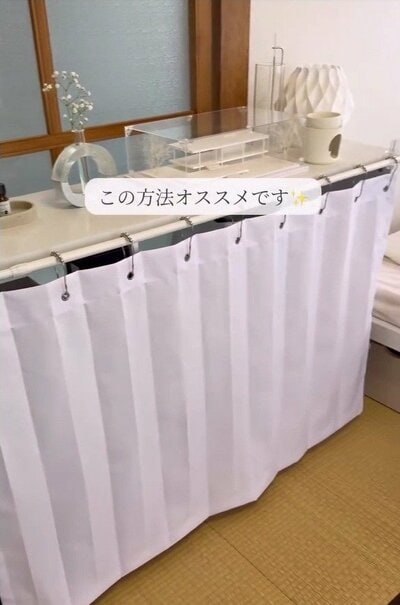 目隠ししたボックス棚