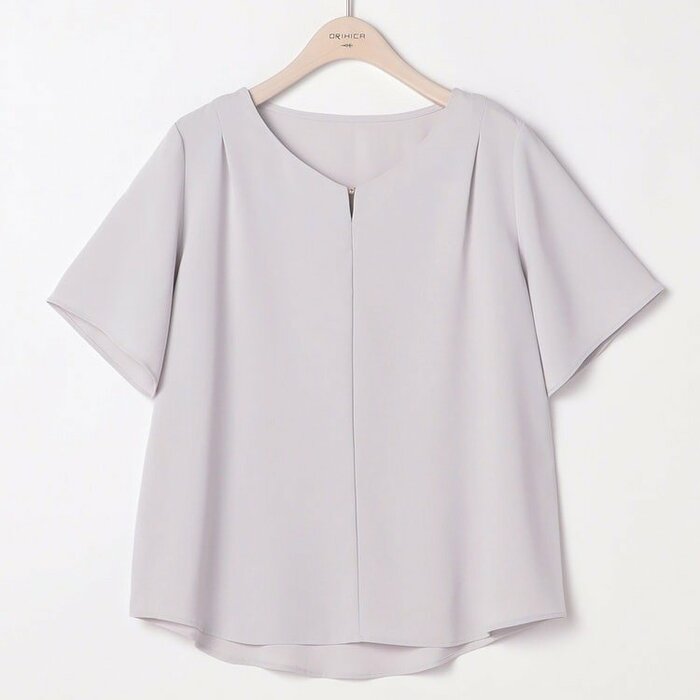 オリヒカ公式 ORIHICA美ラクるブラウス 半袖 Vネック