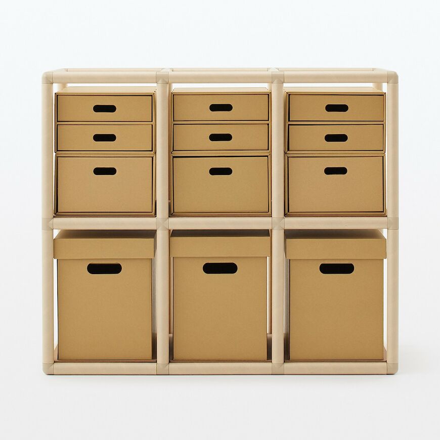 出所：無印良品 紙管ラック　2段×3列