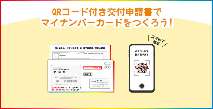 出所：地方公共団体情報システム機構「QRコード付き交付申請書でマイナンバーカードをつくろう！」