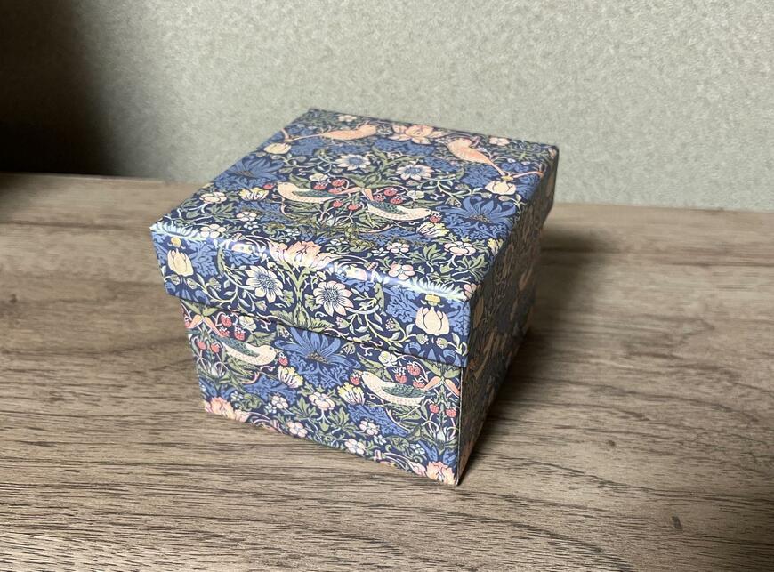 筆者撮影（セリア、ペーパーボックス キューブ 小 マスターピースコレクション/WM）