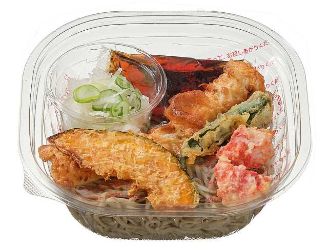 セブン-イレブンの新商品:4種天ぷらの冷しおろしそば