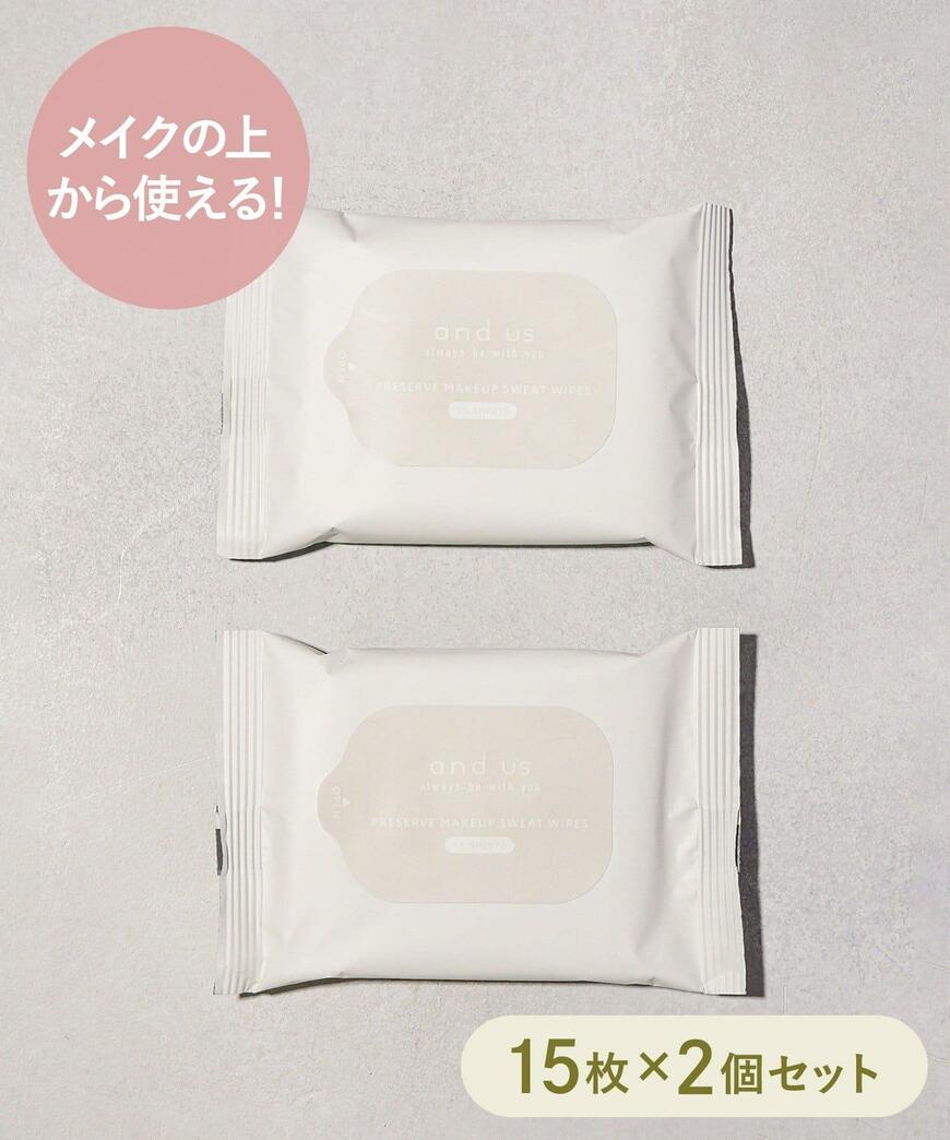 3COINS、 《ひんやり成分配合》メイクそのまま汗拭きシート/and us商品画像