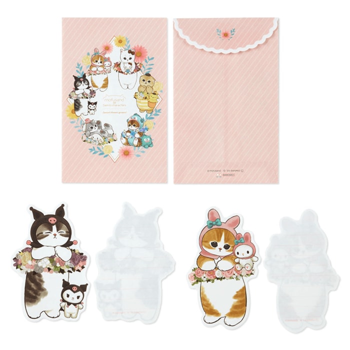 キャラクター形の便箋と素敵な柄の封筒がセットに