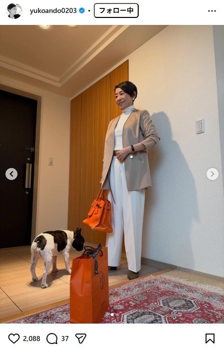 出所：安藤優子のInstagram（＠yukoando0203） 参照日：2026年2月12日