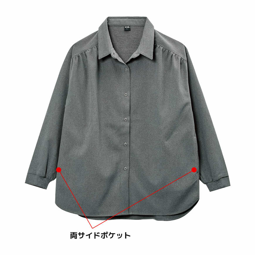 ワークマン公式　レディース撥水シーンレスギャザーブラウスの画像