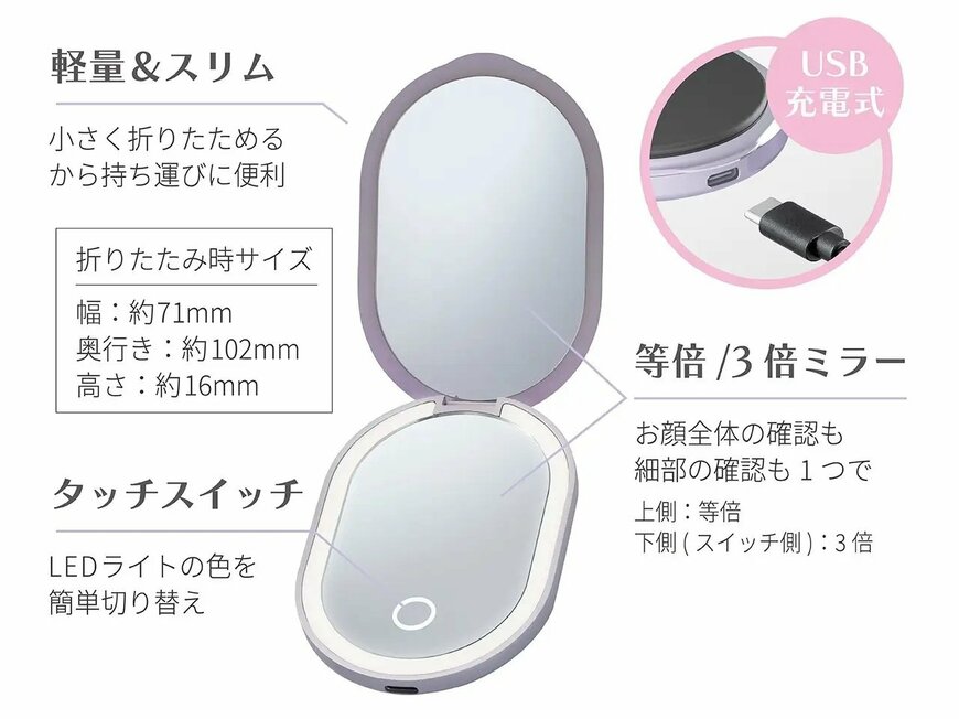 小泉成器株式会社 コードレス前髪アイロン LEDミラーセットの画像