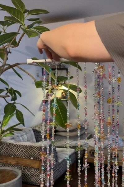 変身後のビーズカーテン