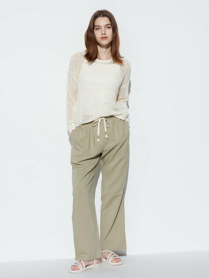 リネンブレンドイージーパンツ