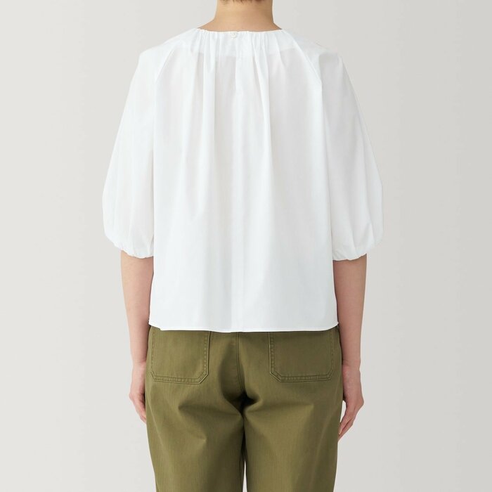 無印良品公式 婦人 乾きやすいブロード 五分袖ブラウス