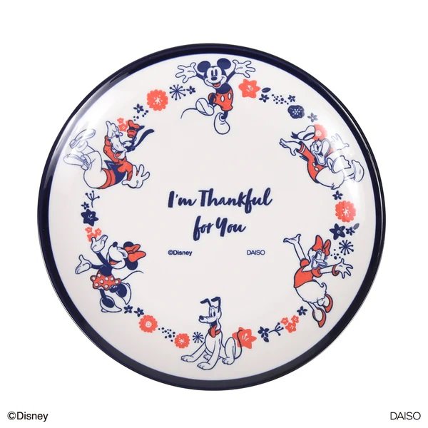 出所：ダイソー公式　丸皿、１９ｃｍ（ミッキー＆フレンズ）ＦＷ