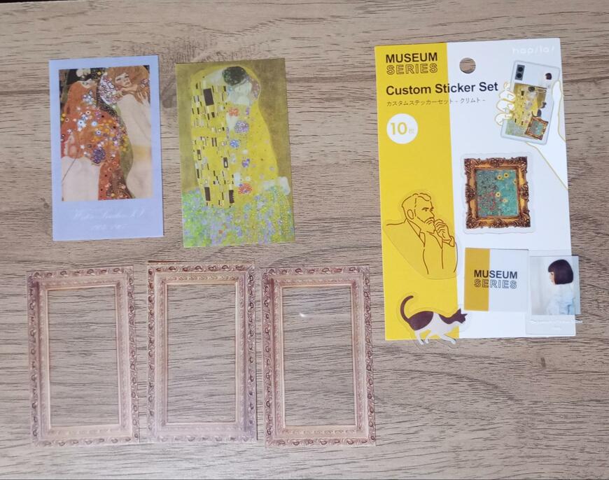 出所：筆者撮影（ダイソー、カスタムステッカーセット-クリムト-10pieces）