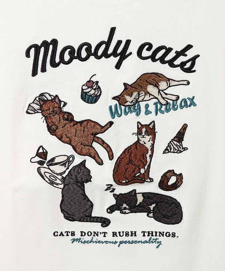 出所：ブルーブルーエ公式　のんびりcat刺繍Tシャツ