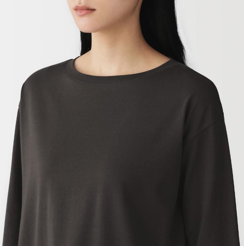 出所：無印良品ネットストア 婦人　天竺編みボートネック七分袖Ｔシャツ