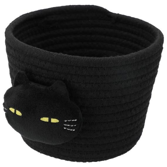 出所：ニトリ公式通販ニトリネット バスケット18cm　(ブラック デコネコ DH25)