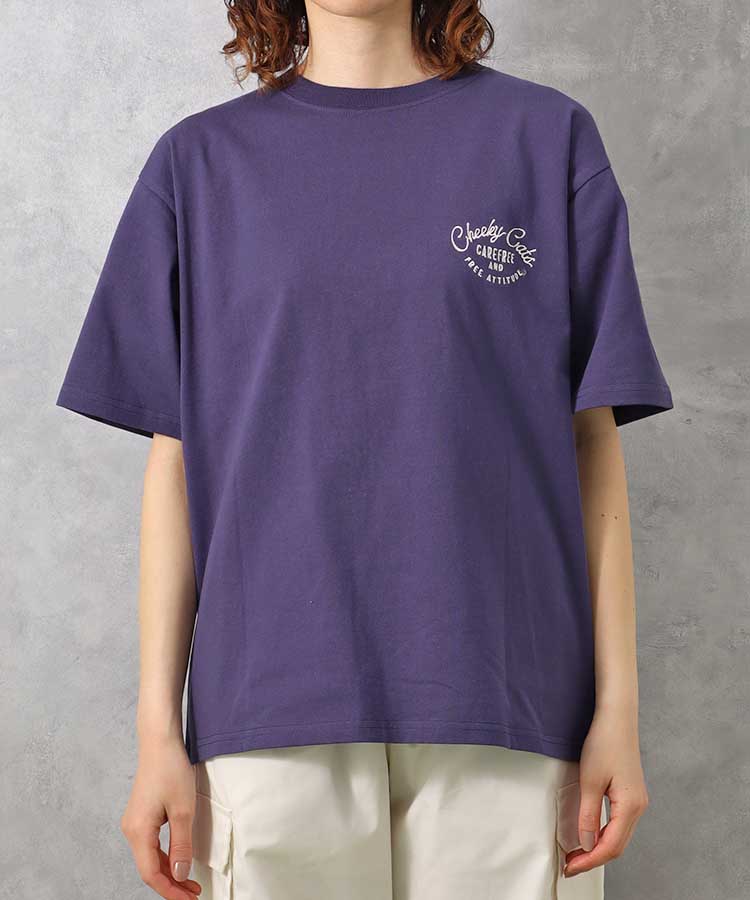 ブルーブルーエ公式　ネコ刺繍Tシャツ　画像