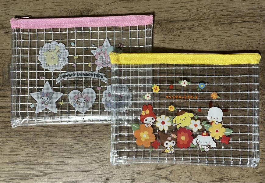 ダイソー、PVCメッシュケース　B6　サンリオキャラクターズ　ギンガム / PVCメッシュケース　B6　サンリオレトロ　画像