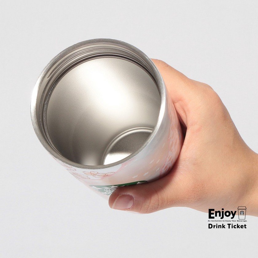 SAKURA2025ストラップカップシェイプステンレスボトルレイヤード355ml