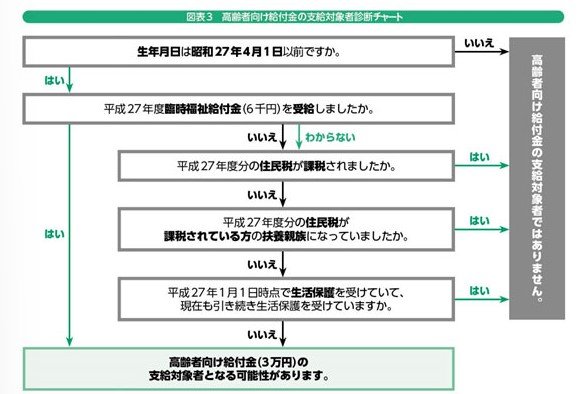 高齢者向け給付金の支給対象者診断チャート