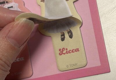 ダイソー、めじるし付箋　60P　リカちゃんの筆者撮影写真