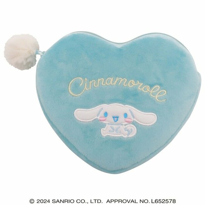 シナモロールのデザインがかわいいハートポーチ