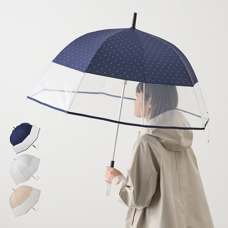 KEYUCA（ケユカ）公式通販サイト　【UVカット】長傘 晴雨兼用 ハーフビニール ラメドットの画像
