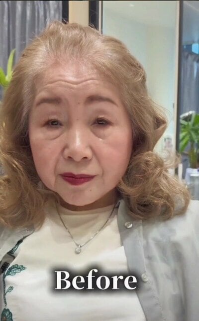 肩に届く長さで、毛先まで大きく巻かれていた来店時の様子