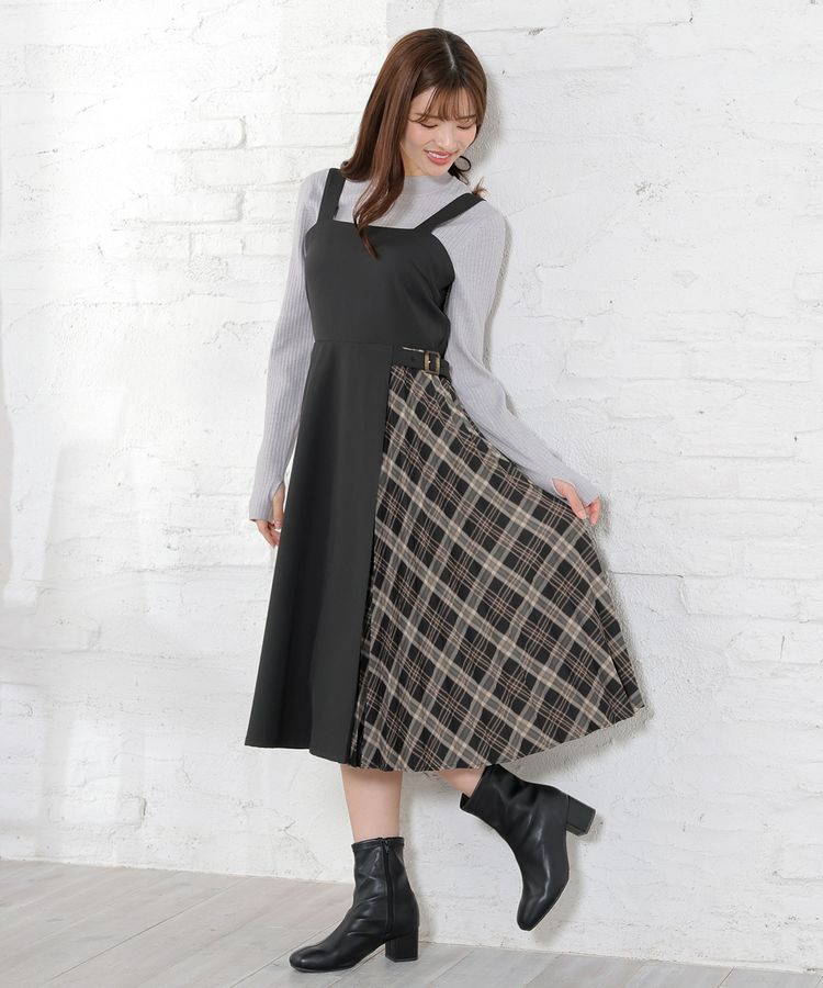 出所：ハニーズ公式通販 プリーツ切替ジャンスカ