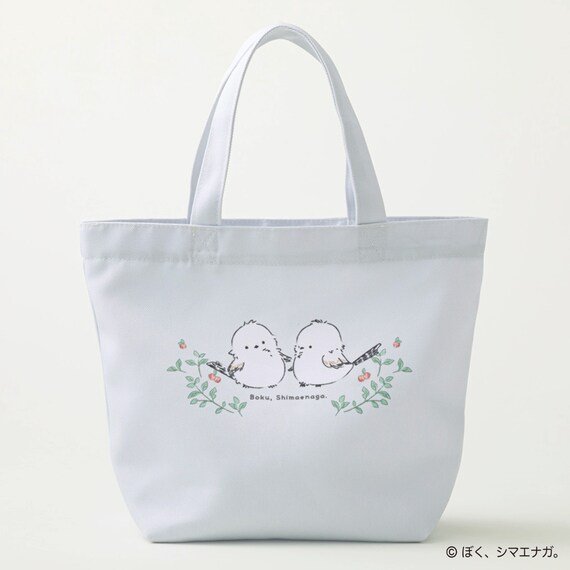 出所：ニトリ公式通販ニトリネット ぼく、シマエナガ。 ランチトート(ライトグレー)