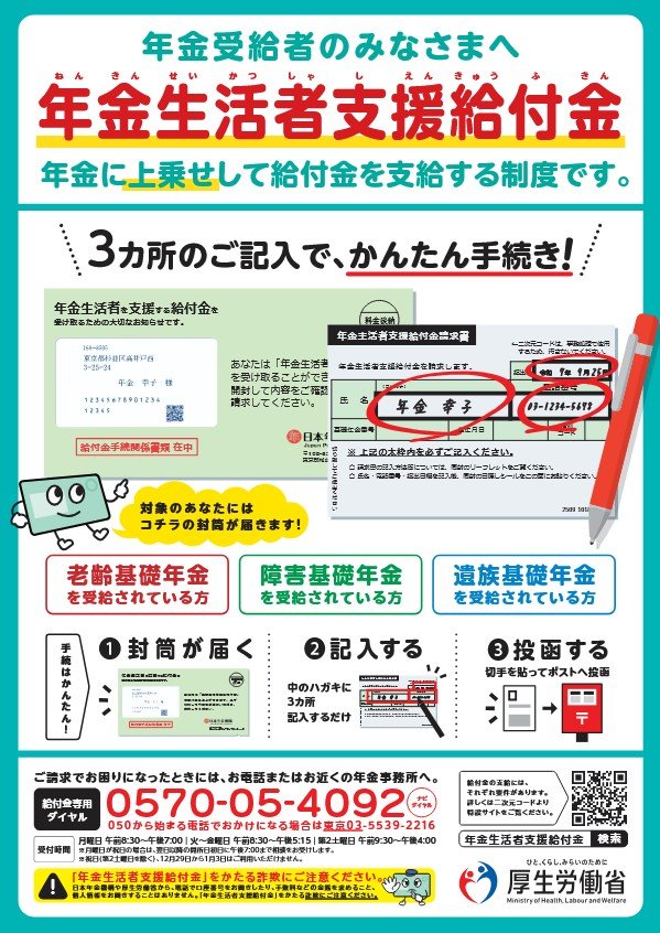 出所：厚生労働省「年金生活者支援給付金制度 特設サイト・広告ギャラリー ポスター」
