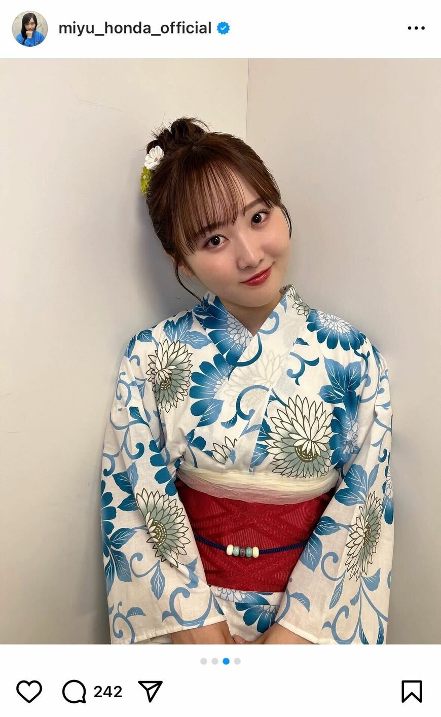 出所:本田望結のInstagram(@miyu_honda_official)参照日:2025年7月8日