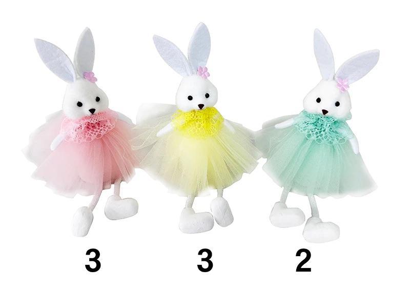 ダイソー、足ぶらぶらうさぎの置物商品カラーバリエーション紹介画像