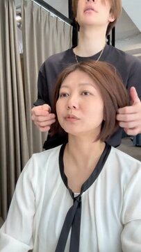 【素敵に変身】ワンレンボブの女性がプロのカットでイメチェン！　前髪ありの魅力的なショートヘアに「素敵」の声