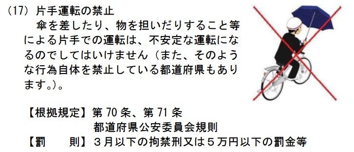 出所：警察庁交通局「自転車に係る主な交通ルール」