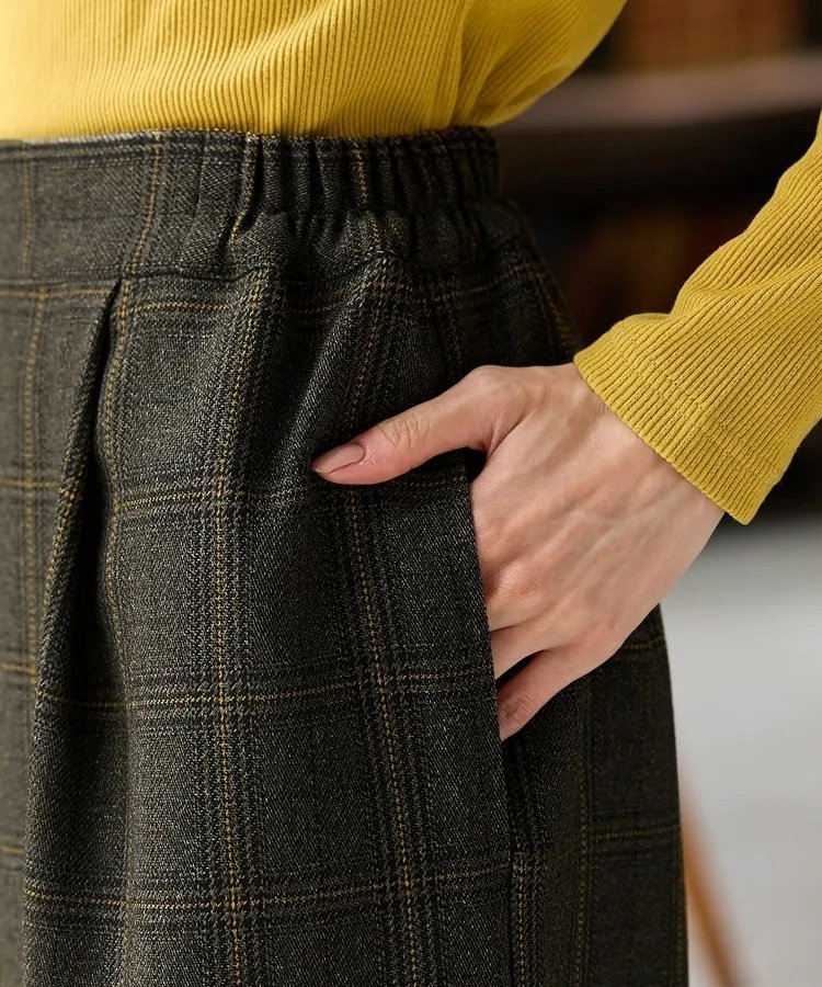 出所：ハニーズ公式　チェック柄ガウチョパンツ