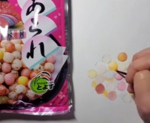 【超リアルな絵】ひなまつりで食べたアレ、残ってませんか？「ひなあられの絵」がリアルすぎて大反響！