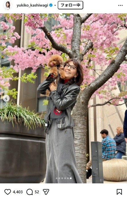 出所：柏木由紀子のInstagram（＠yukiko_kashiwagi） 参照日：2026年3月2日