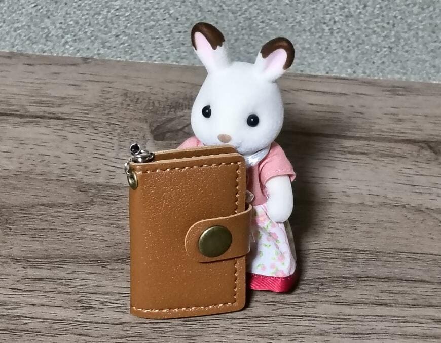 セリア、ミニメモ帳ノート風ストラップ付筆者撮影写真